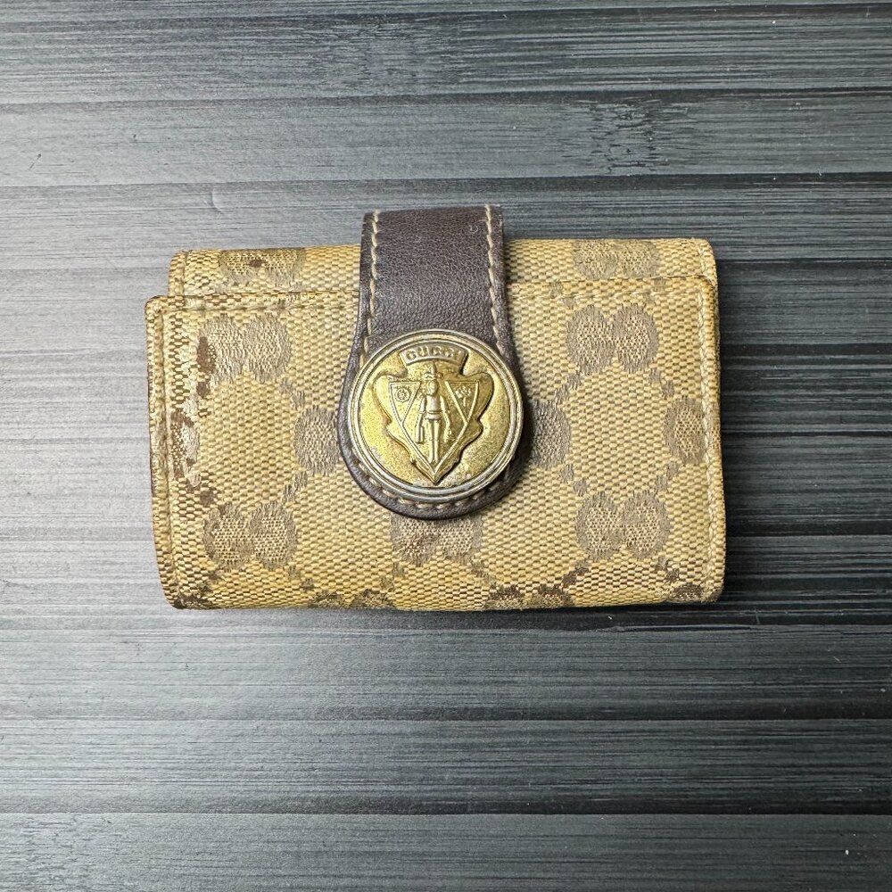 Gucci Crystal Monogram GG Key Case Used|Authentic
